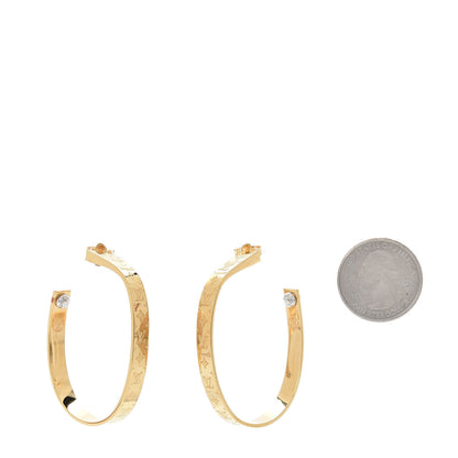 Louis Vuitton Nanogram Hoop Earrings Gold 2 of 7