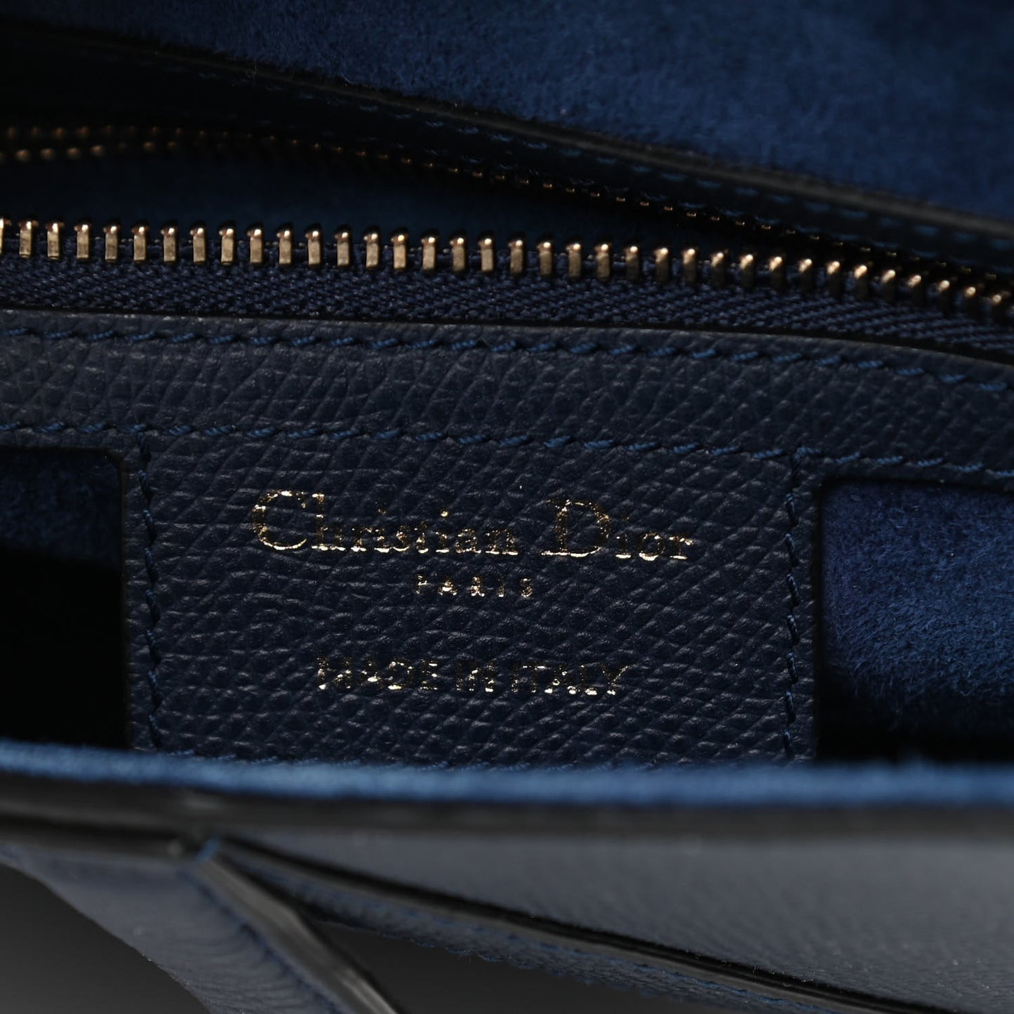Grained Calfskin Saddle Bag Navy