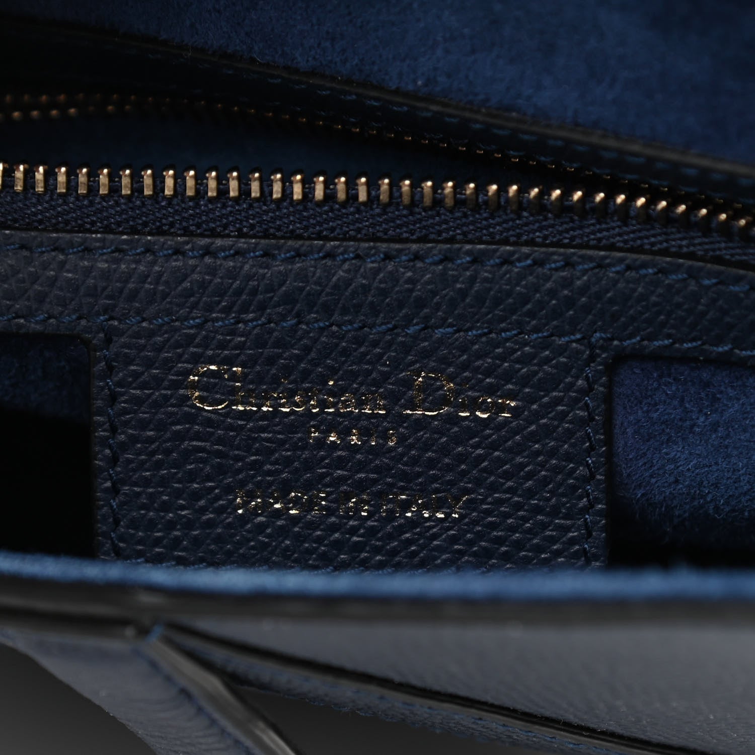 Christian Dior Grained Calfskin Saddle Bag Navy 6 of 10
