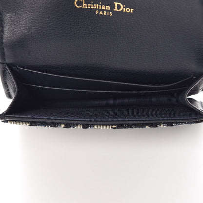 Christian Dior Oblique Saddle Card Holder Blue 5 of 10