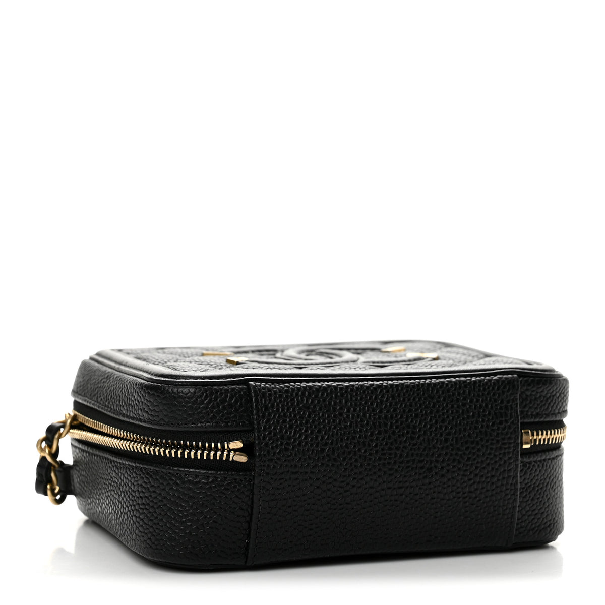 Chanel Caviar Quilted CC Filigree Vanity Clutch With Chain Black 4 of 12