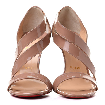 Christian Louboutin Patent World Copine 100 Sandals 38 Nude 2 of 8