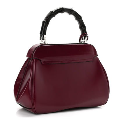 Gucci Regent Calfskin Bamboo Medium Lady Lock Top Handle Bag Purple Wine 2 of 12