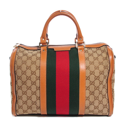 Gucci Monogram Vintage Web Medium Boston Tobacco 1 of 8