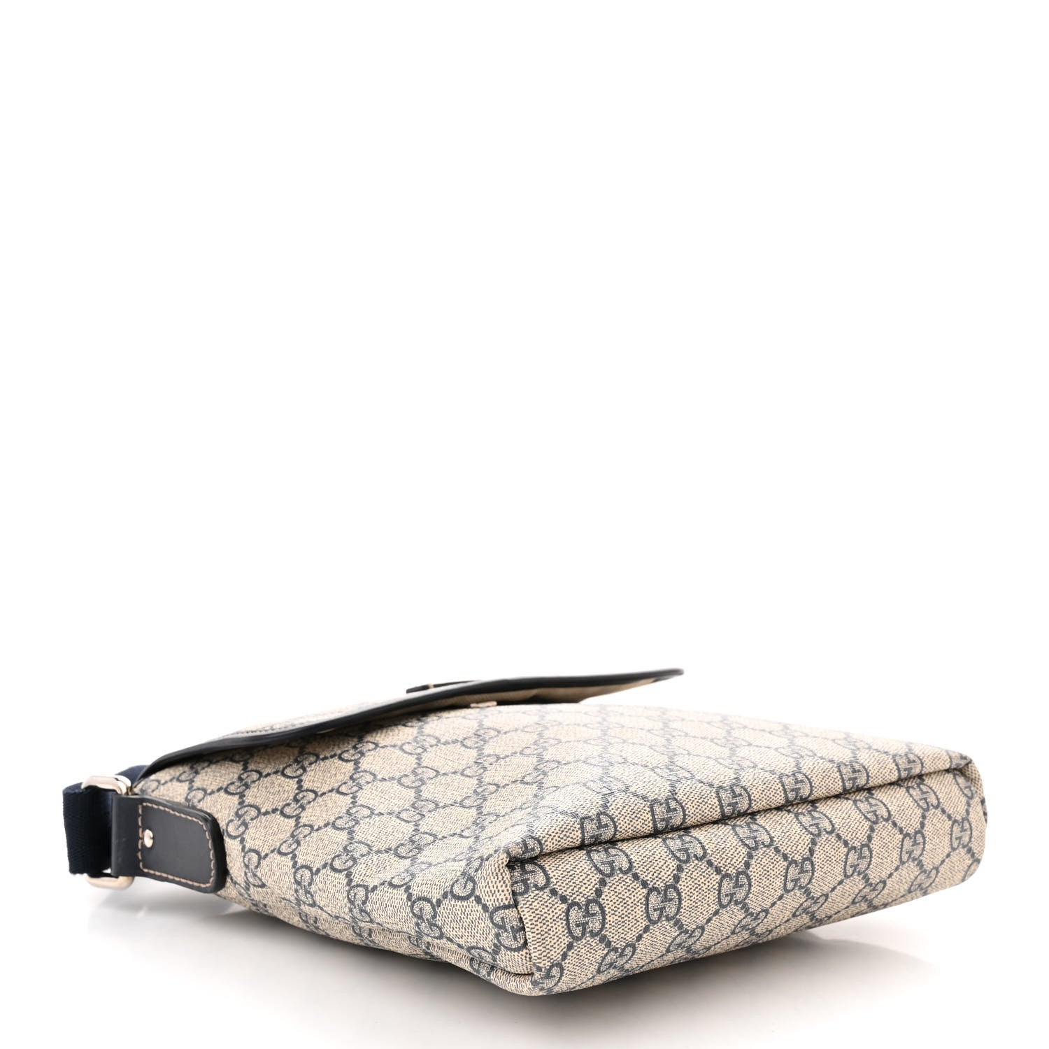 Gucci GG Plus Monogram Sellieria Calfskin Small Flap Messenger Bag Beige Blue 4 of 16