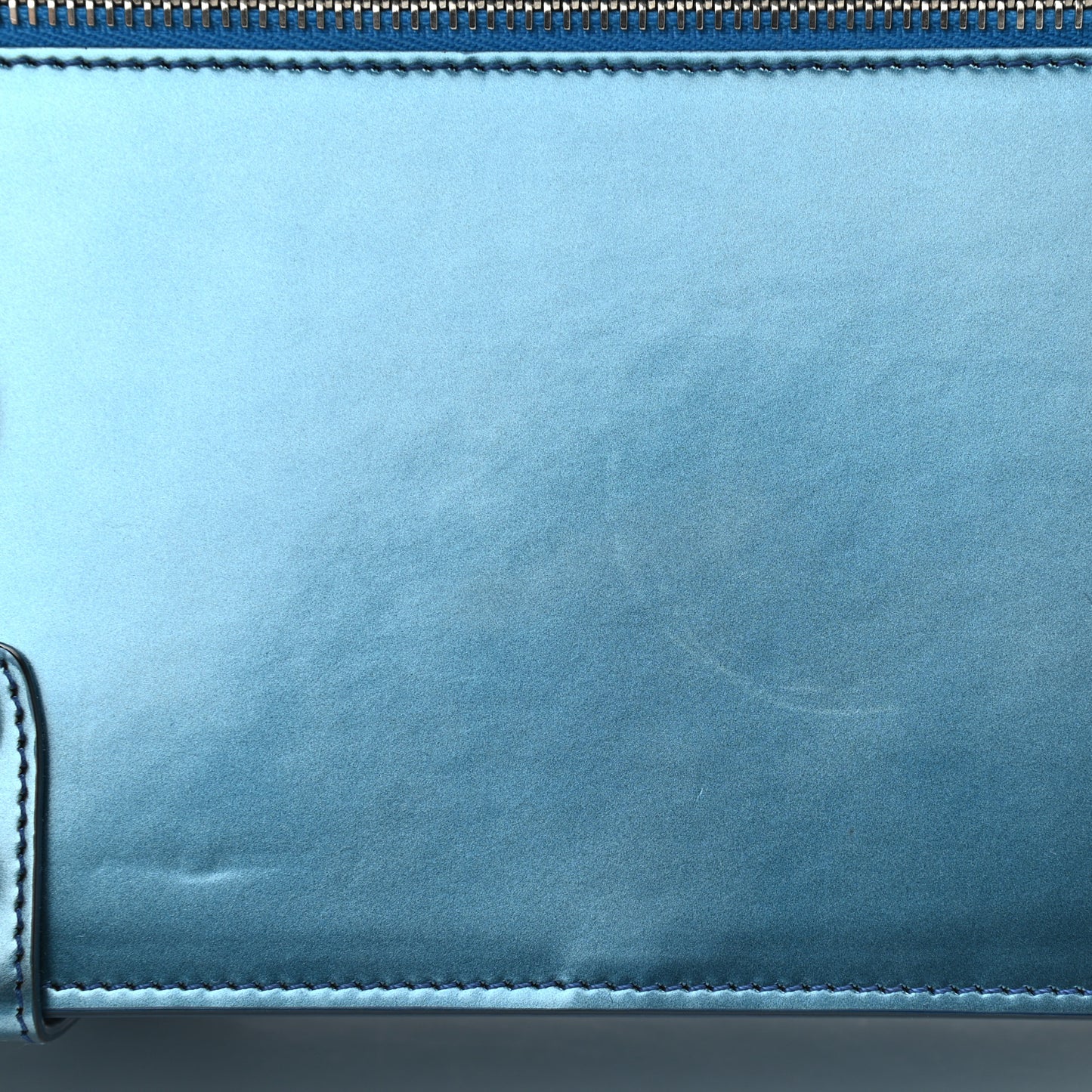 Metallic Patent PS11 Classic Shoulder Bag Ocean Blue