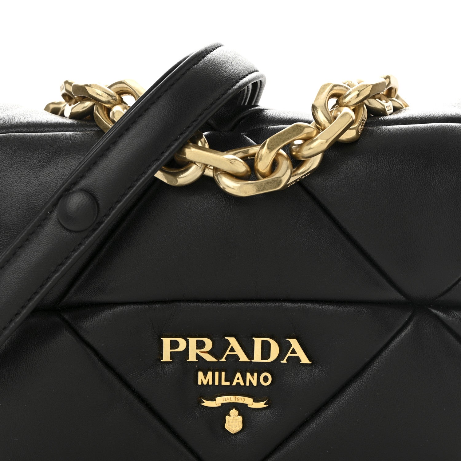 Prada Nappa Metal Quilted Small Patchwork System Flap Bag Black 8 of 11