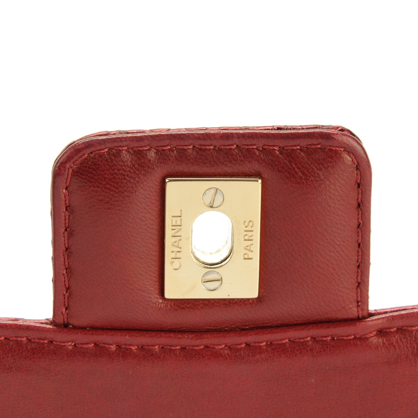 Metallic Python Soho Tassel Medium Flap Red