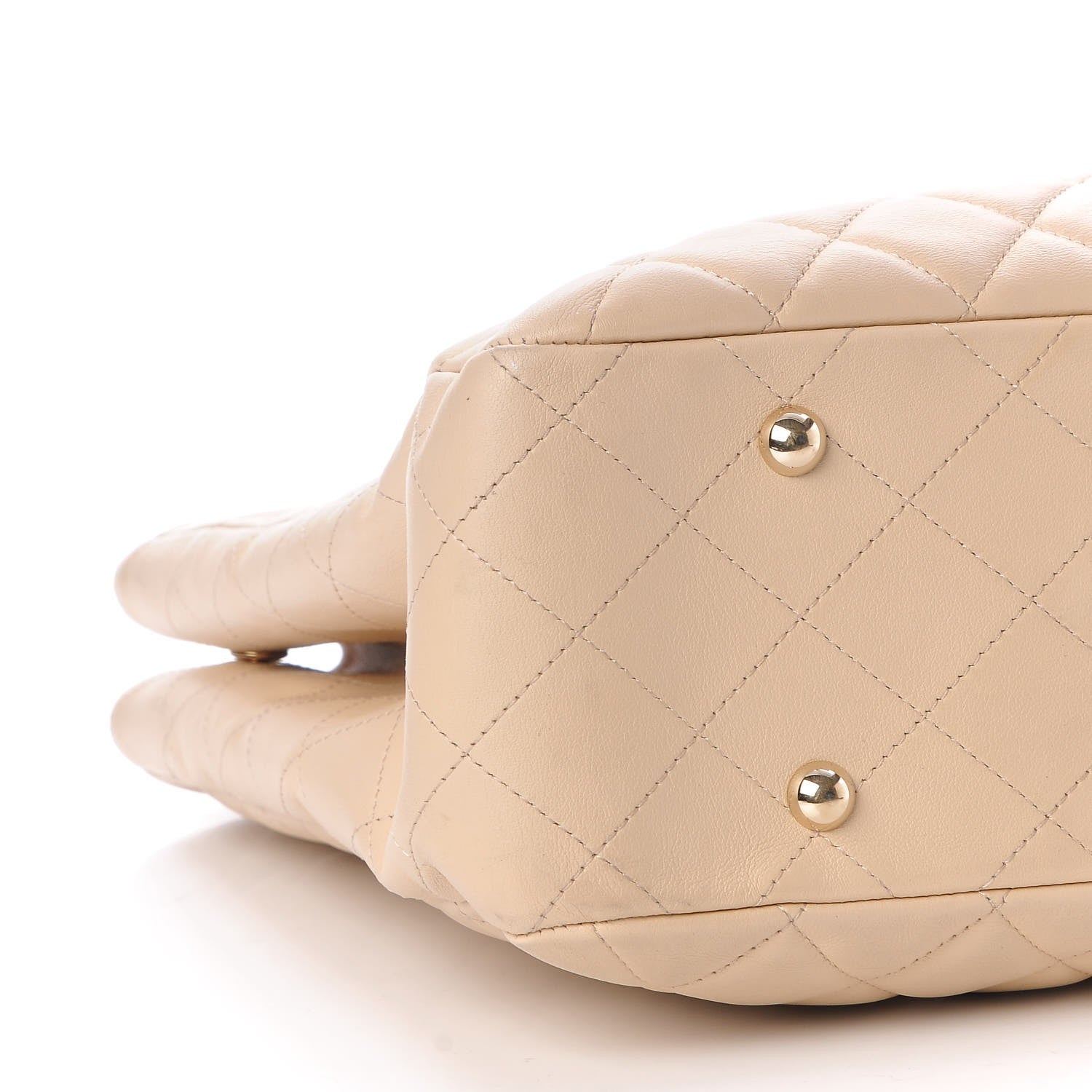 Chanel Calfskin Quilted Large CC Shopping Tote Beige 11 of 12