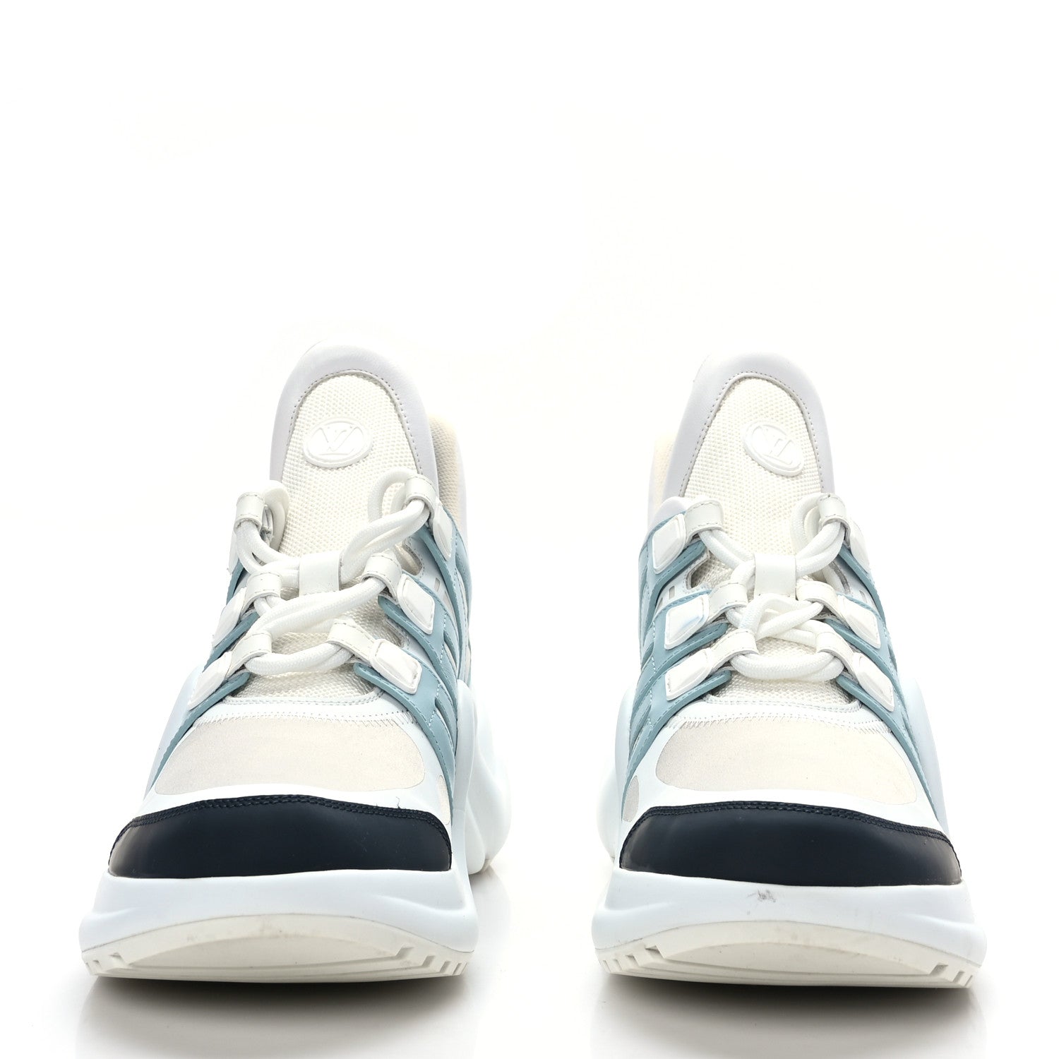 Louis Vuitton Calfskin Technical Nylon LV Archlight Sneakers 41 White Blue Gris 2 of 6