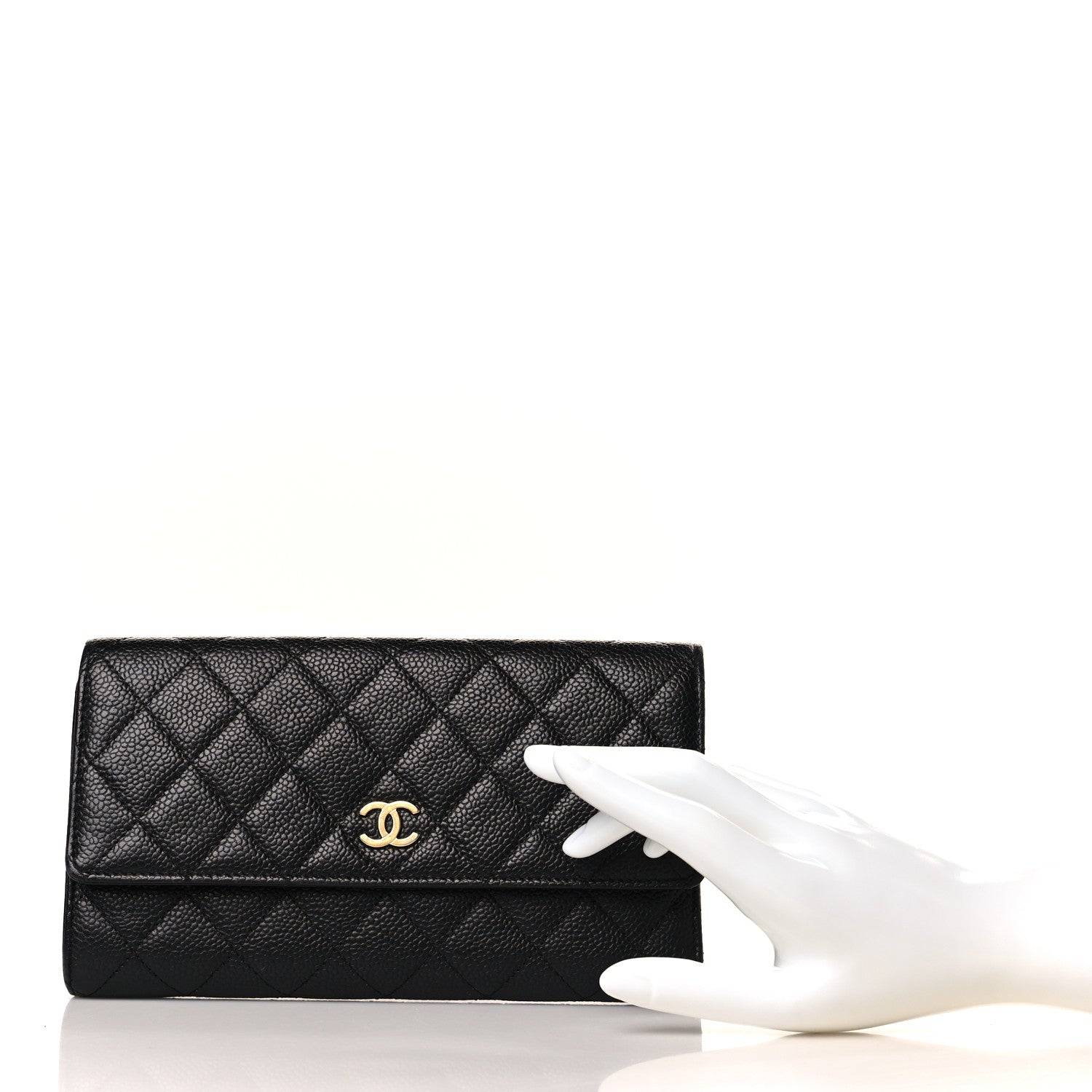 Chanel Caviar Quilted Large Flap Wallet Black 2 of 8