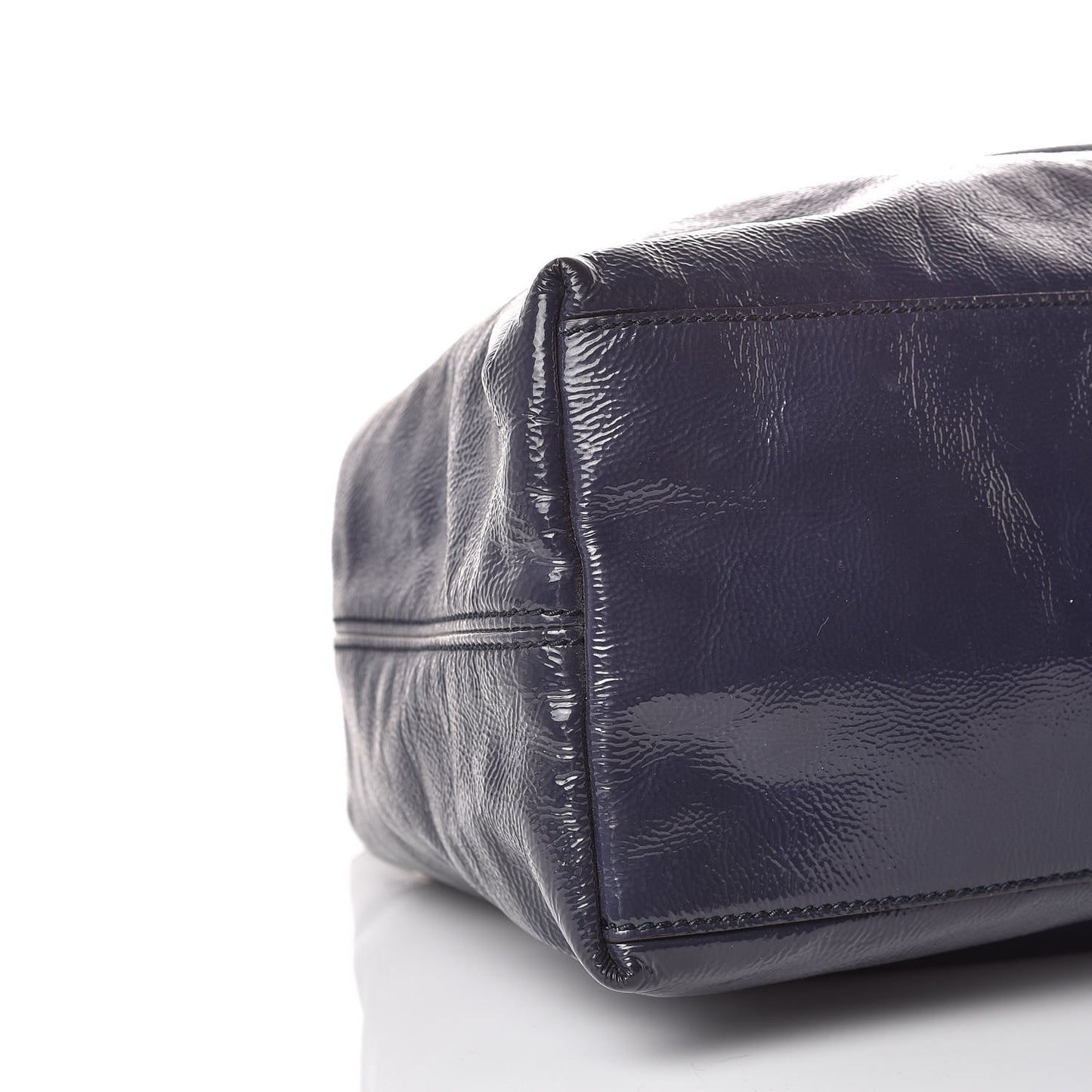 Patent Medium Soho Chain Shoulder Bag Uniform Blue