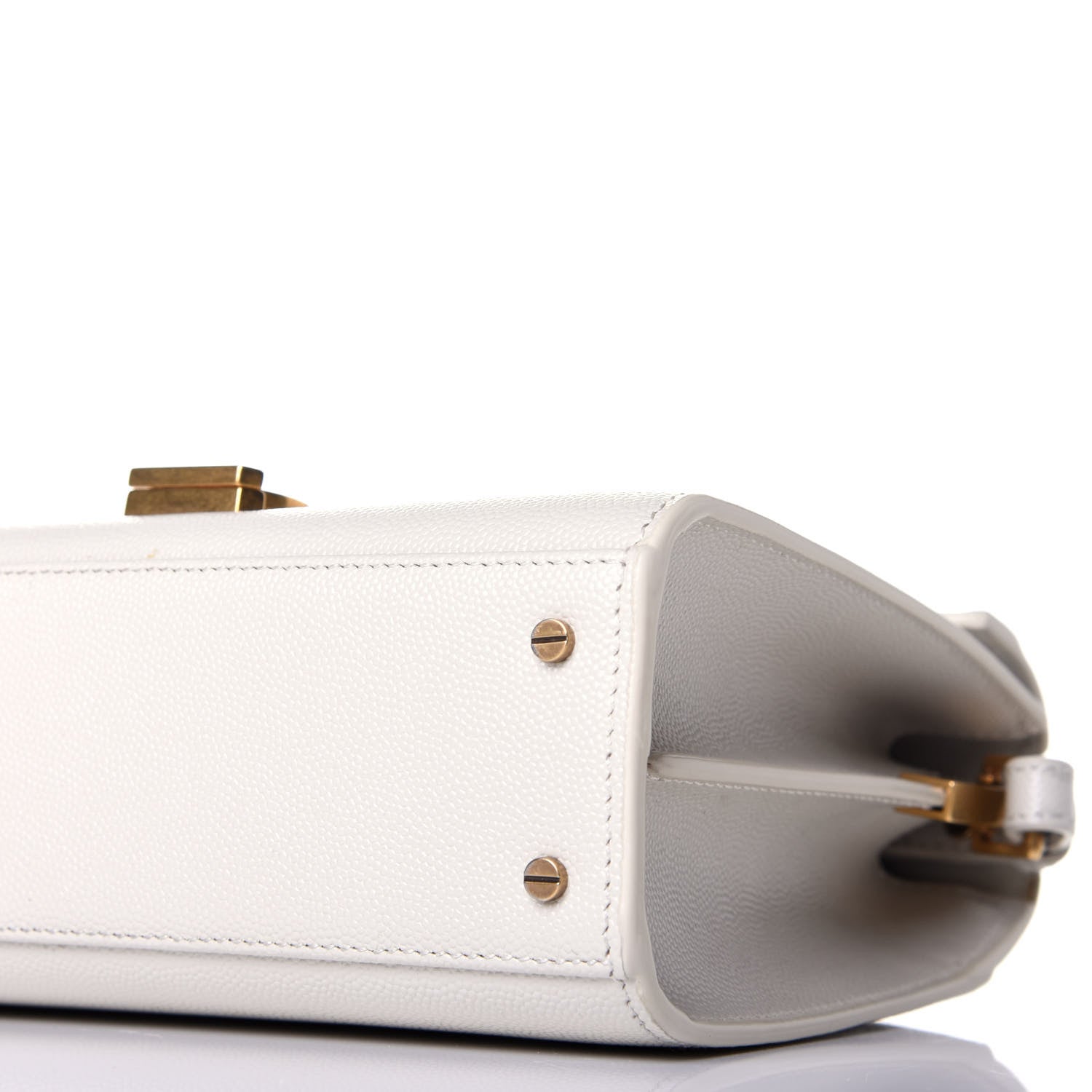 Saint Laurent Grain de Poudre Mini Classic Monogram Cassandra Top Handle Crema Soft Rouge Legion 8 of 8