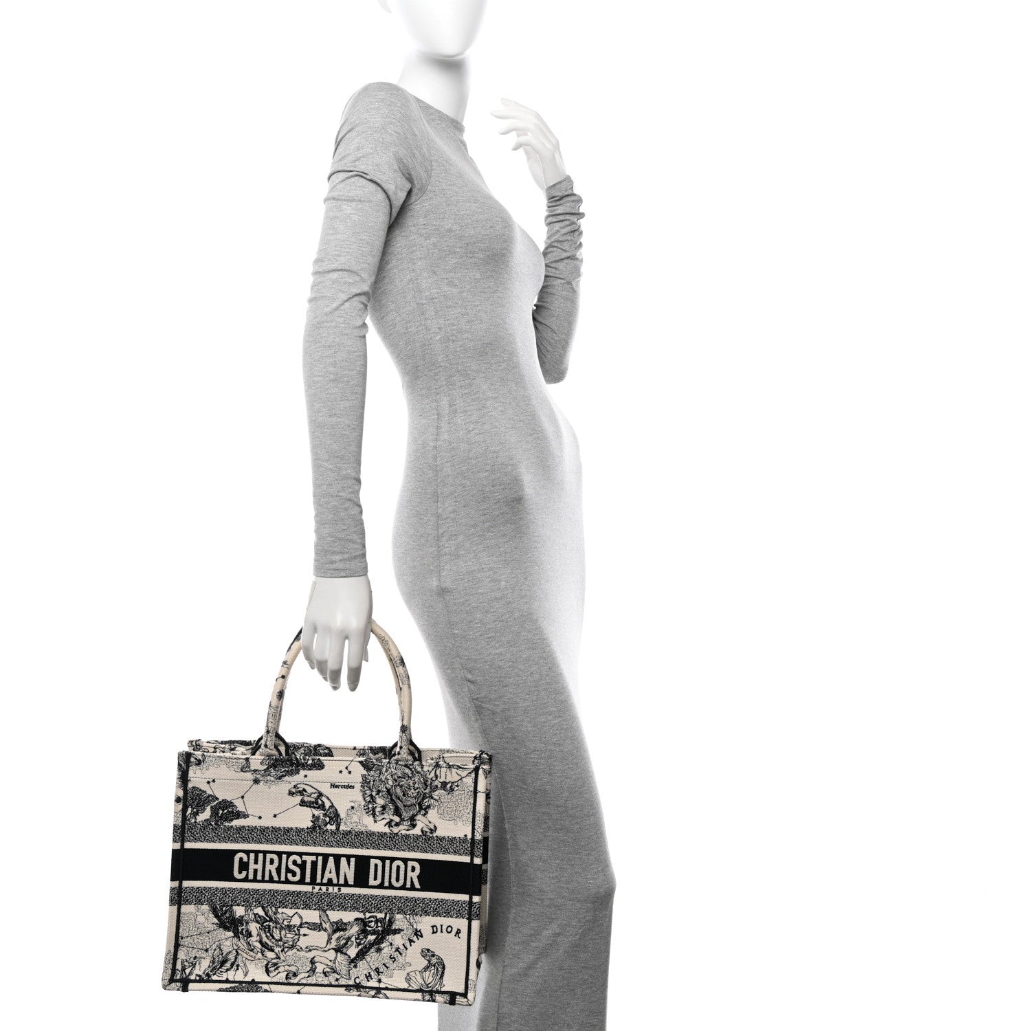 Christian Dior Canvas Zodiac Toile De Jouy Embroidered Medium Book Tote Latte 2 of 13