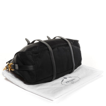 Prada Tessuto Nylon Calfskin Shopping Satchel Black 4 of 10