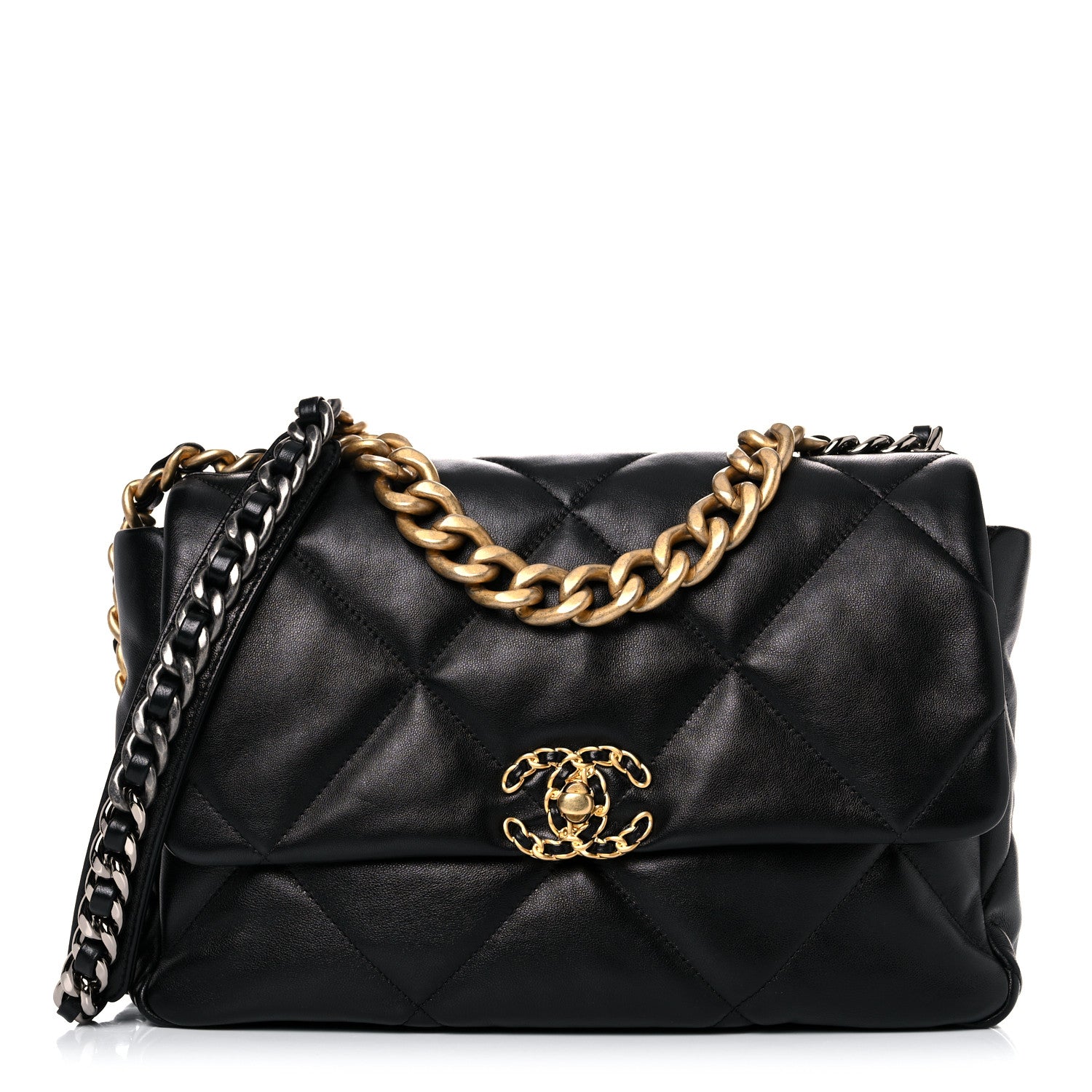 Chanel Lambskin Quilted Large Chanel 19 Flap Black 1 of 9