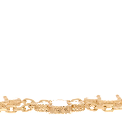 Van Cleef & Arpels 18K Yellow Gold Mother of Pearl 5 Motifs Vintage Alhambra Bracelet 3 of 3