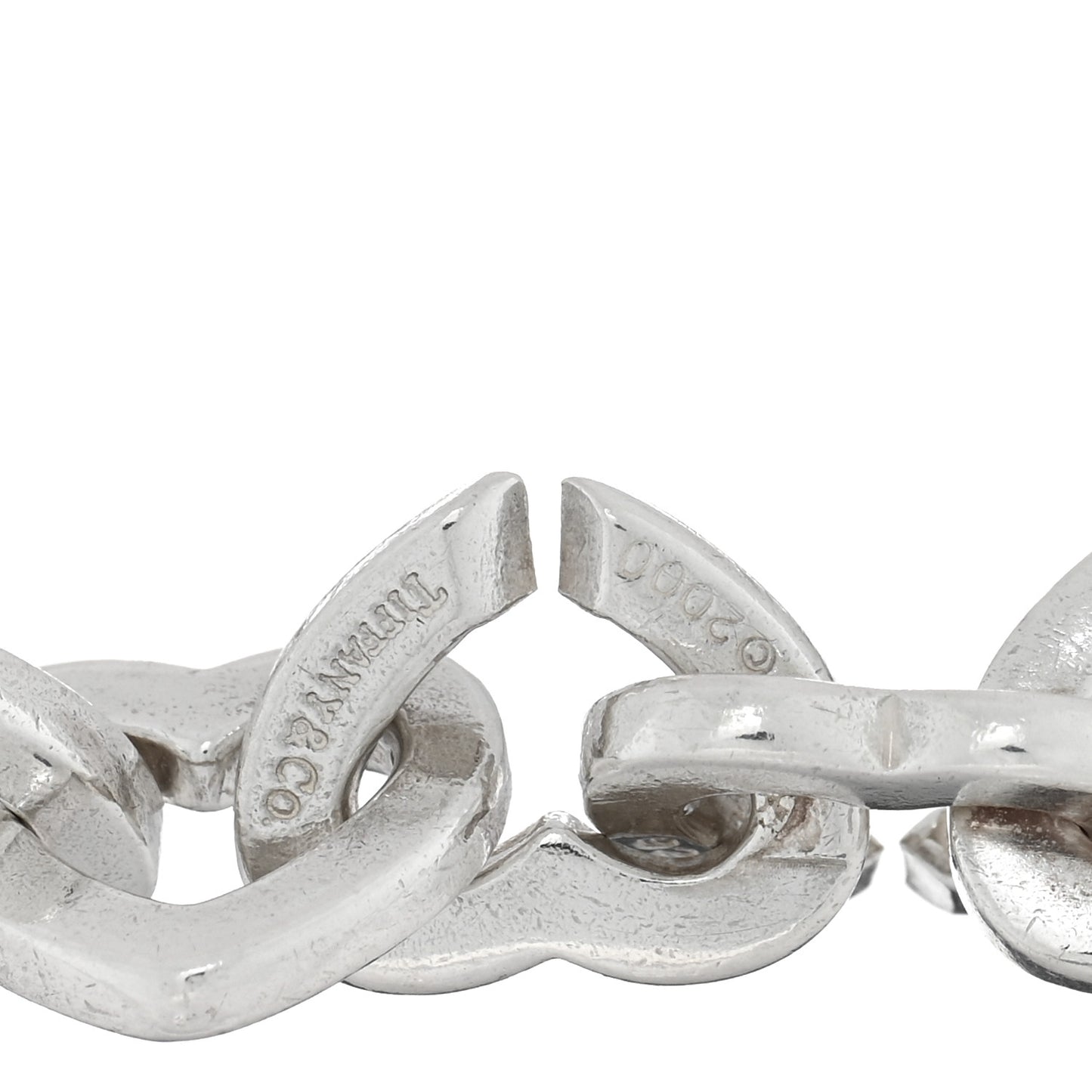 Sterling Silver 18K Yellow Gold Heart Links Bracelet