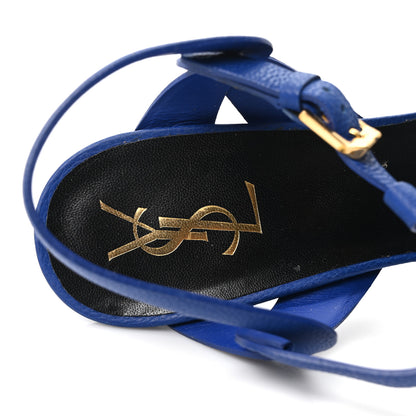 Saint Laurent Calfskin Tribute 105 Platform Sandals 41 Blue 41 Blue 8 of 10