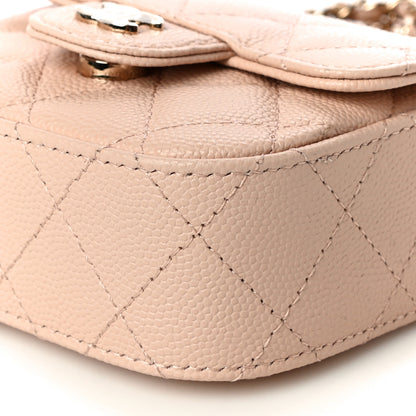 Chanel Caviar Quilted Mini Clutch With Chain Light Beige 11 of 12