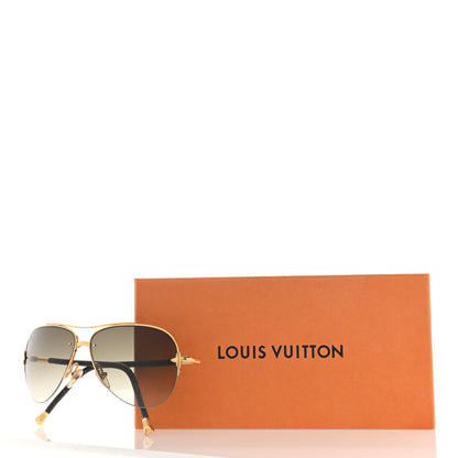 Louis Vuitton Monogram Petite Viola Pilote Aviator Sunglasses Z0571U Brown 11 of 11