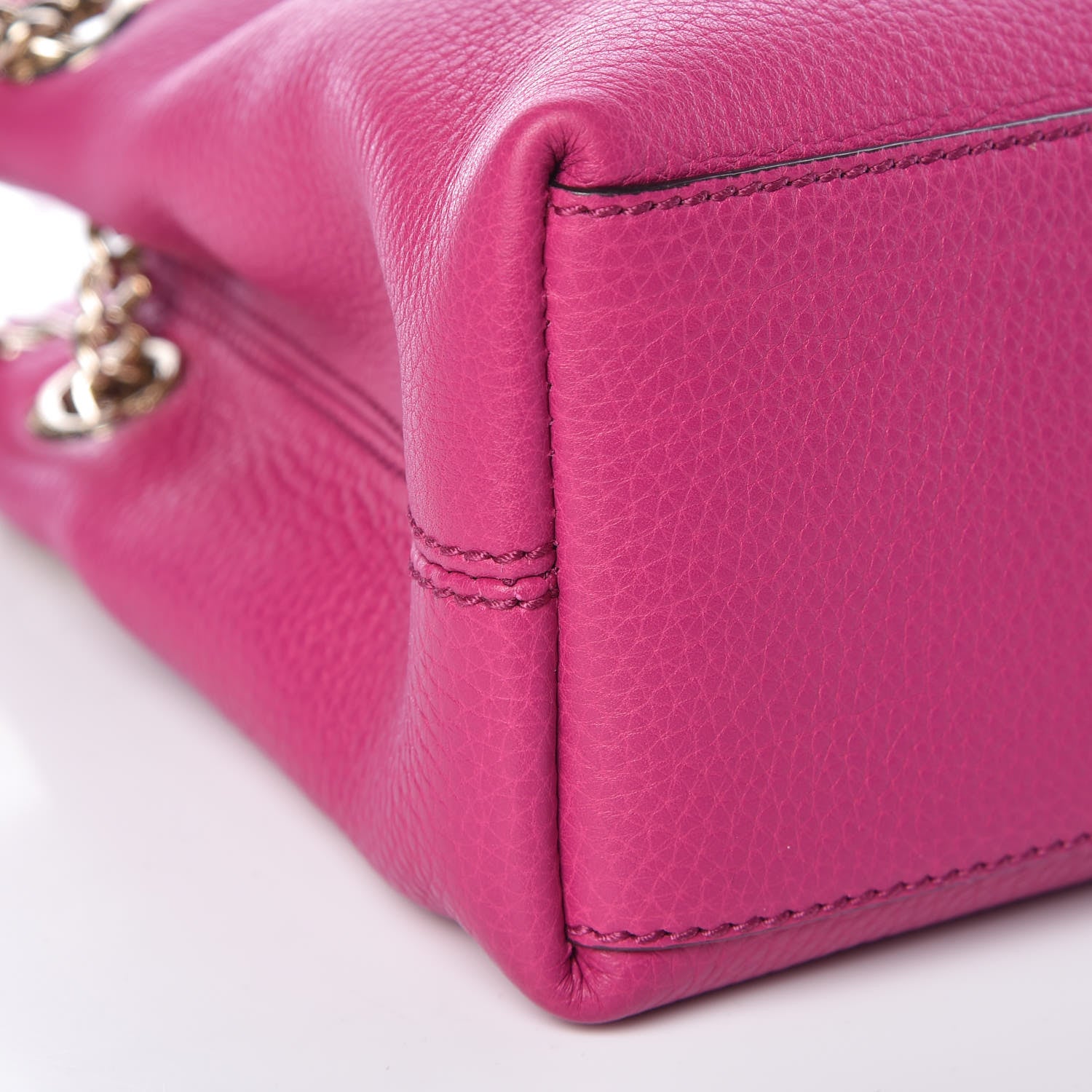 Gucci Cellarius Calfskin Small Soho Chain Shoulder Bag Bright Bouganville 8 of 9