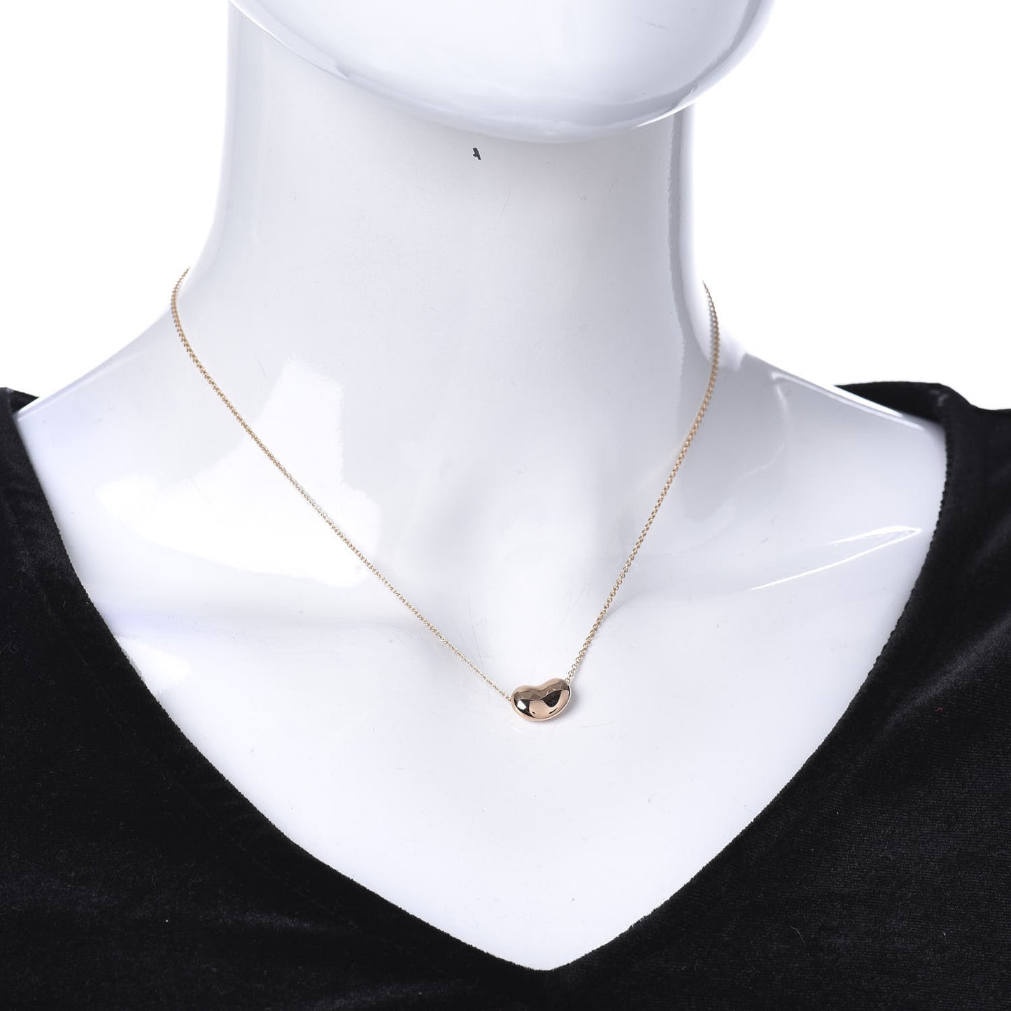 18K Rose Gold 12mm Elsa Peretti Bean Pendant Necklace