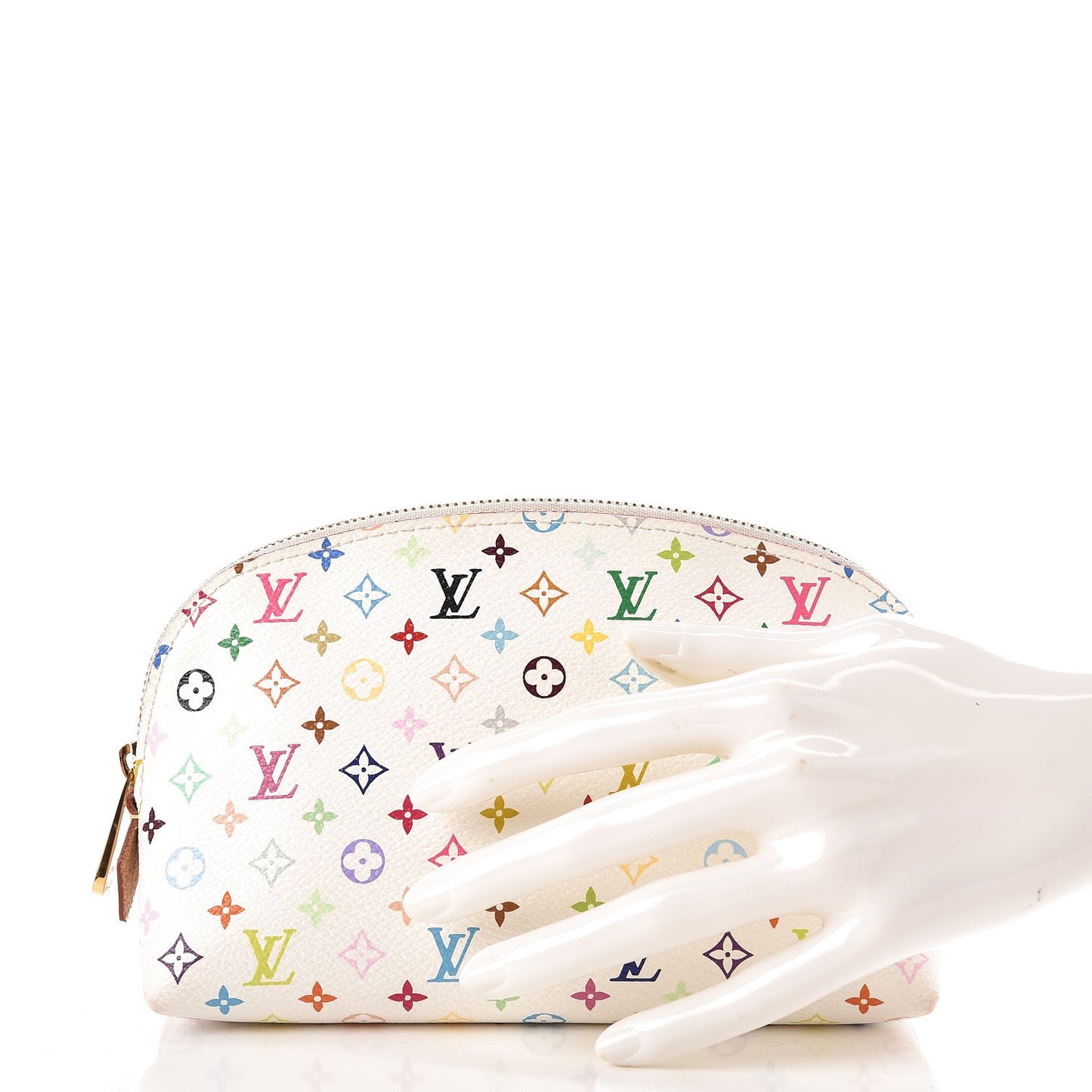Monogram Multicolor Cosmetic Pouch White Litchi