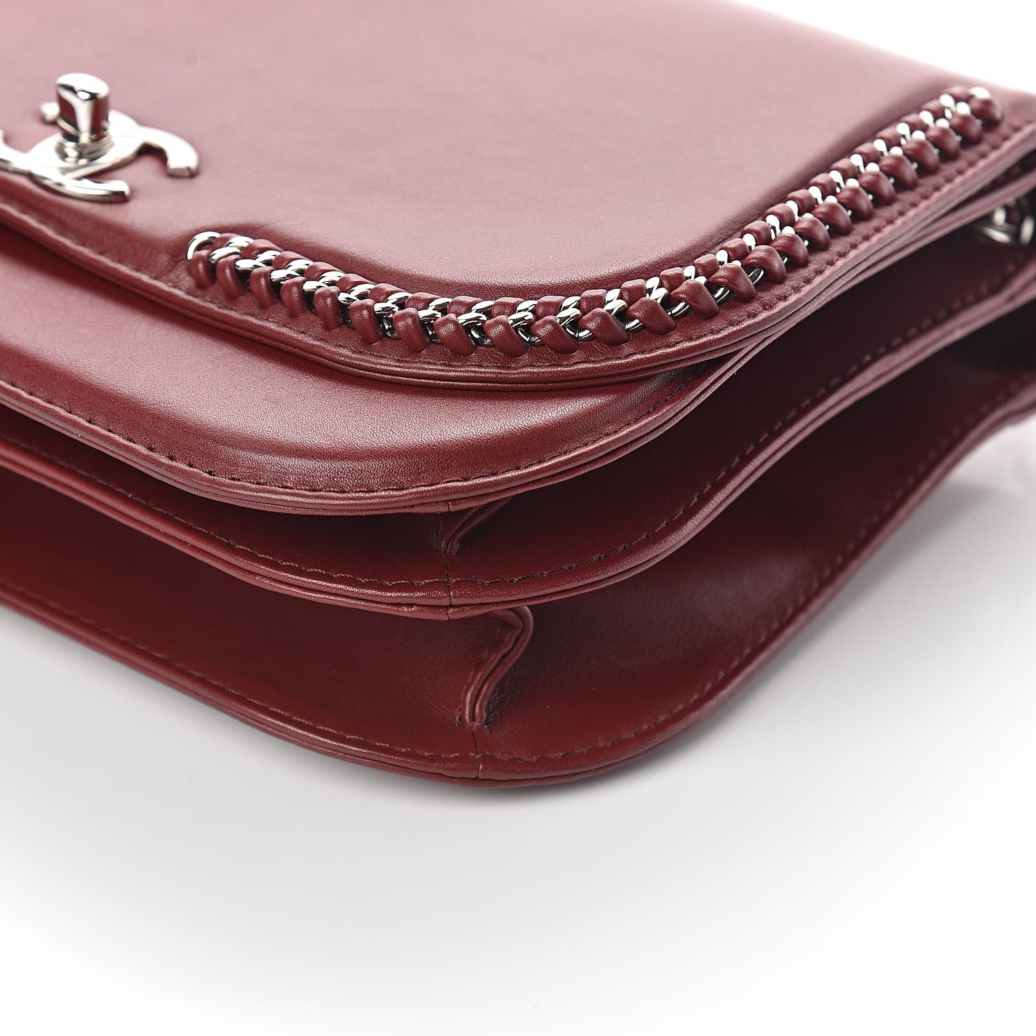 Chanel Calfskin Braided Medium Chic Flap Burgundy 10 of 10