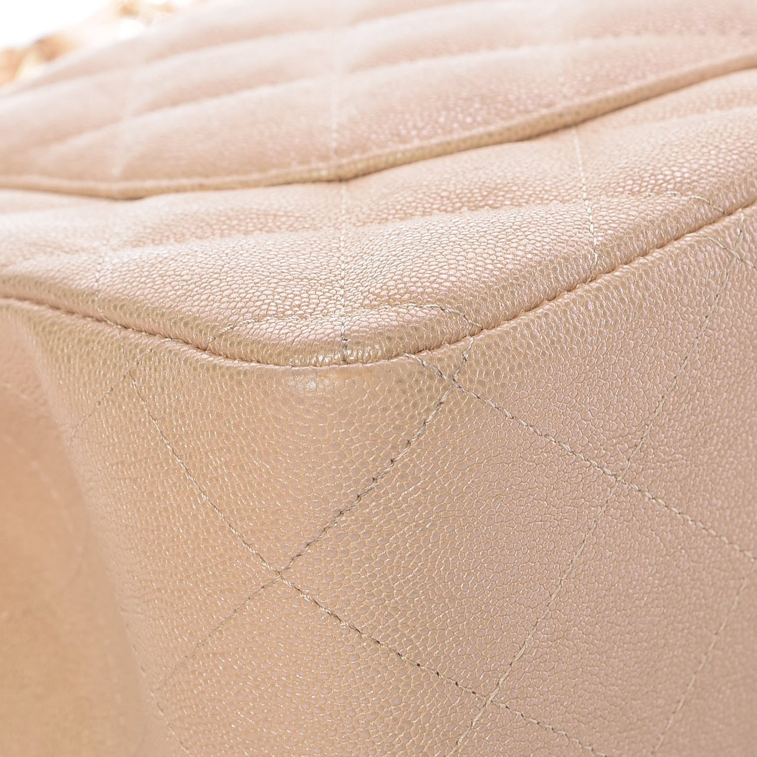 Chanel Iridescent Caviar Quilted Jumbo Double Flap Beige 21 of 26