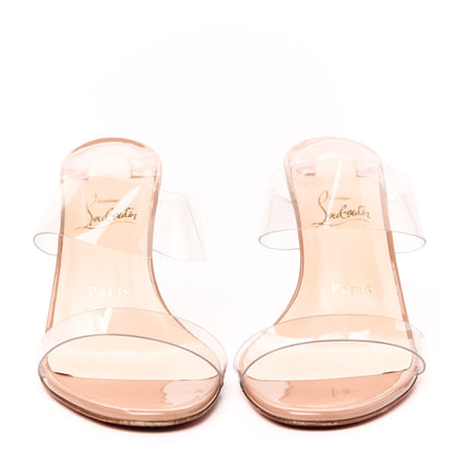 Christian Louboutin Patent PVC Just Nothing 85 Slide Sandals 38 Nude 2 of 8