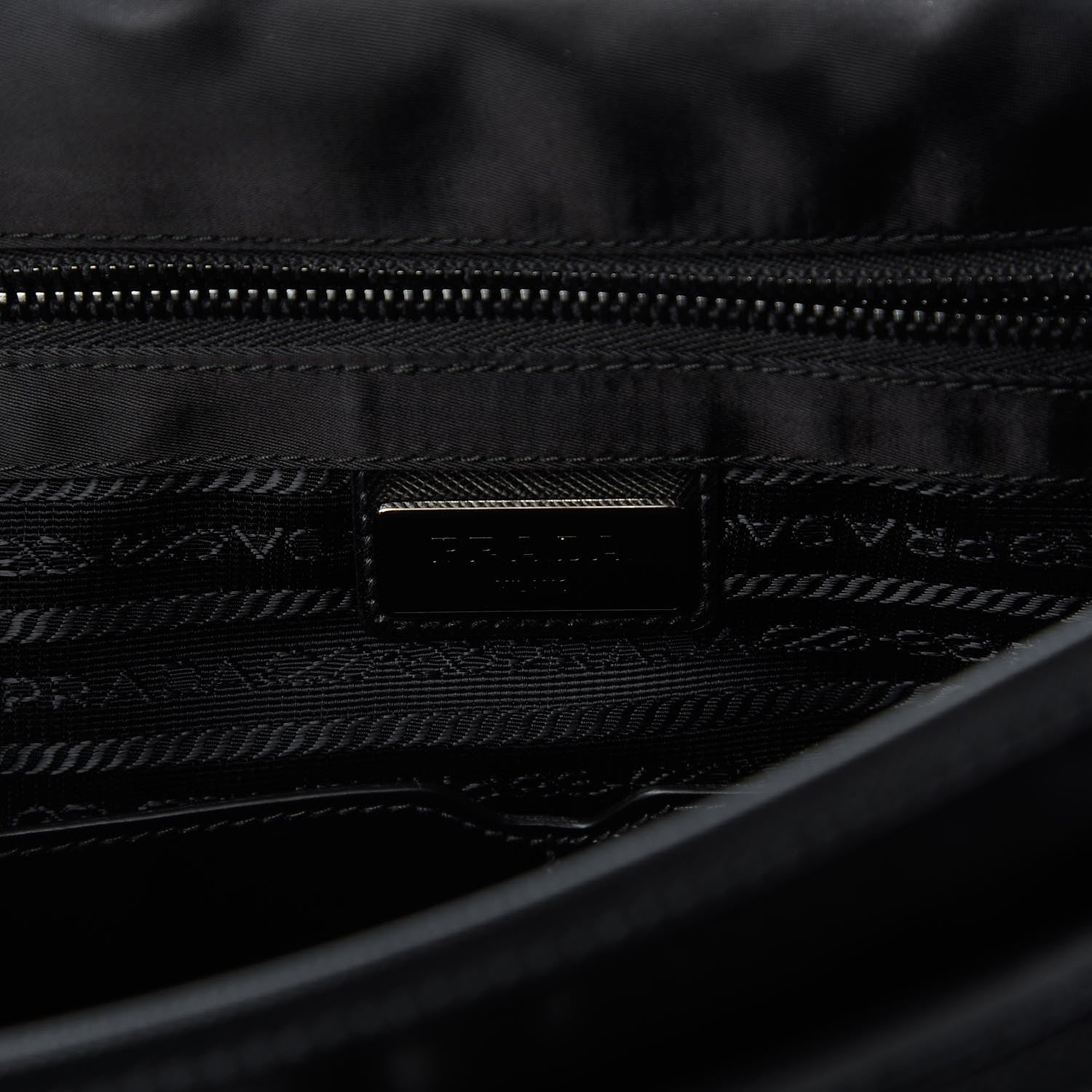 Prada Tessuto Nylon Saffiano Messenger Satchel Black 8 of 9