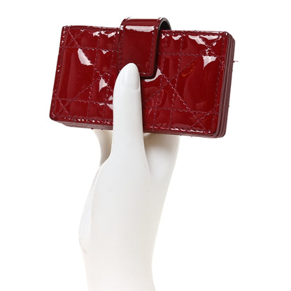 Christian Dior Patent Cannage Lady Dior 5-Gusset Card Holder Scarlet 2 of 8
