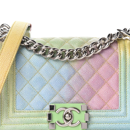 Chanel Caviar Quilted Small Cuba Rainbow Boy Flap Multicolor 11 of 11