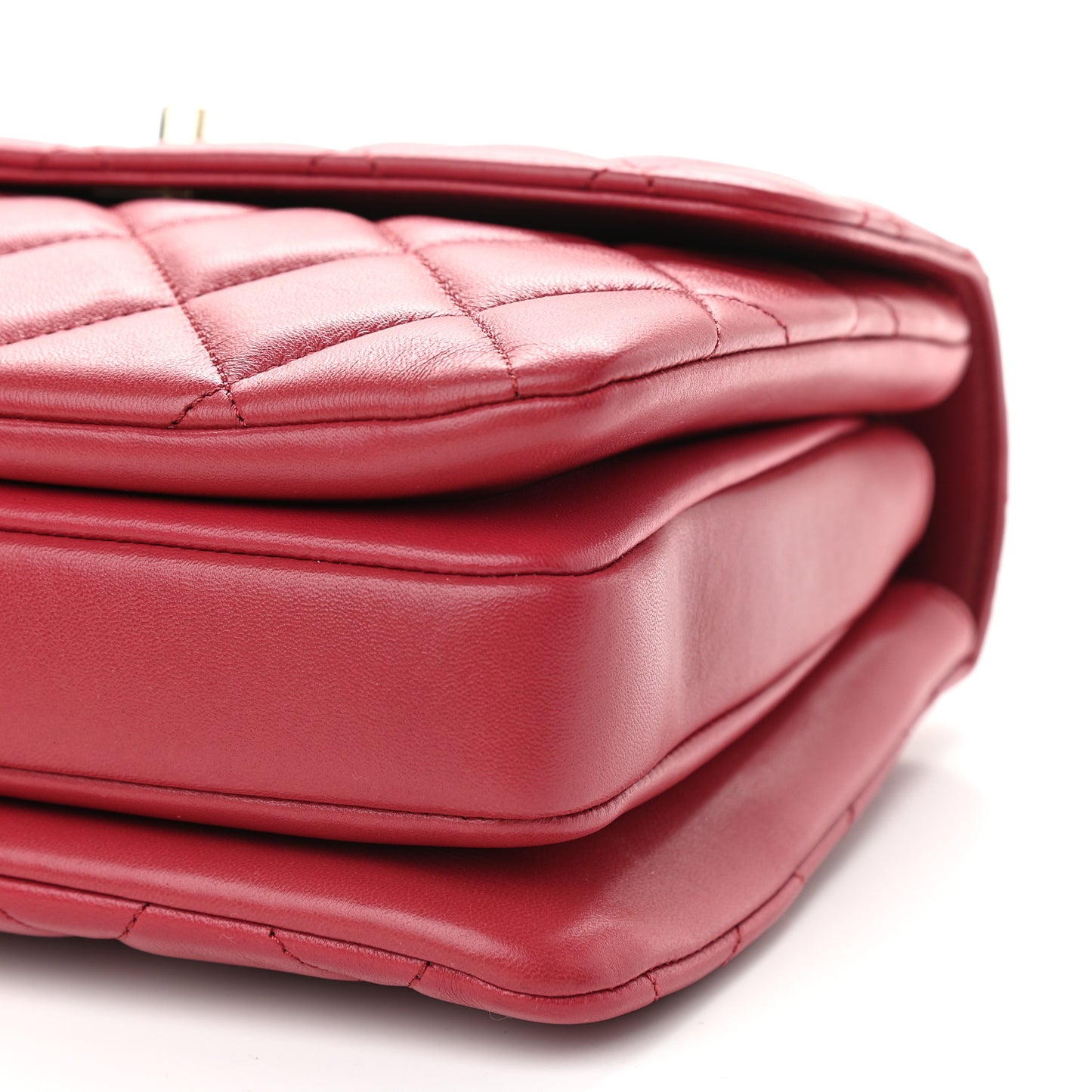 Lambskin Quilted Small Trendy CC Flap Dual Handle Bag Dark Pink