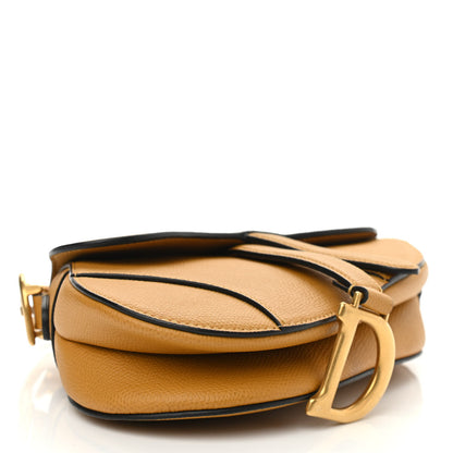 Christian Dior Grained Calfskin Mini Saddle Bag Dark Yellow 4 of 13