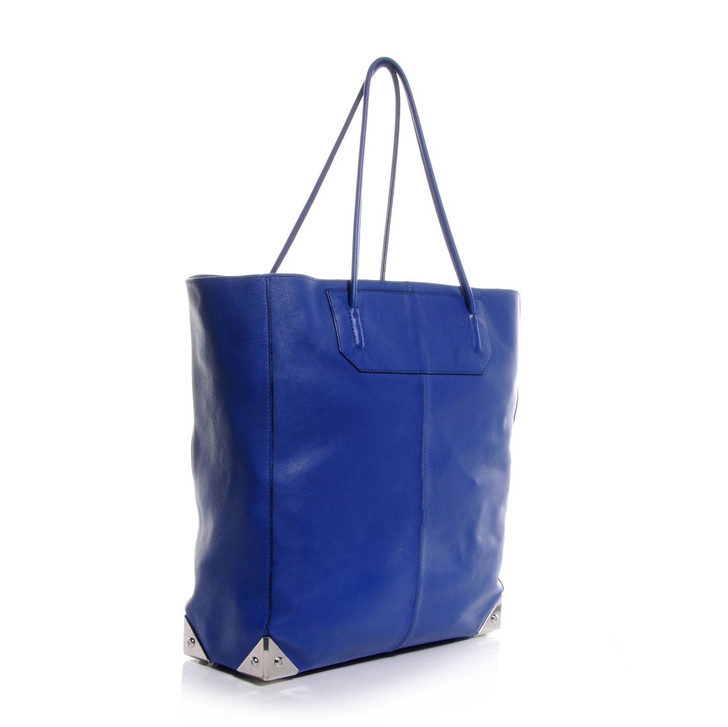 Leather Prisma Tote Electric Blue