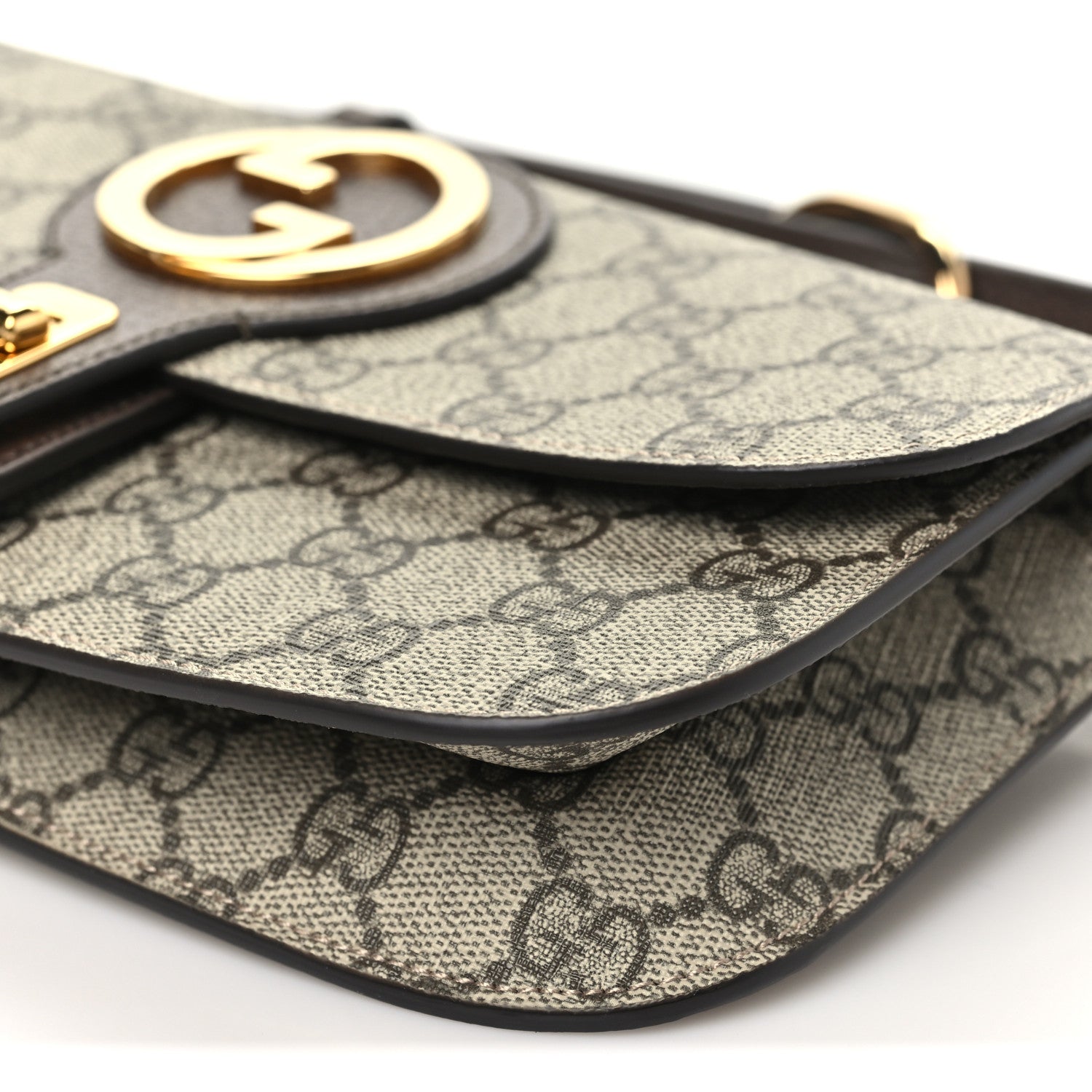 Gucci GG Supreme Monogram Textured Dollar Calfskin Blondie Belt Bag Beige Ebony New Acero 9 of 9