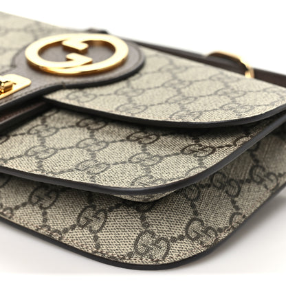 Gucci GG Supreme Monogram Textured Dollar Calfskin Blondie Belt Bag Beige Ebony New Acero 9 of 9