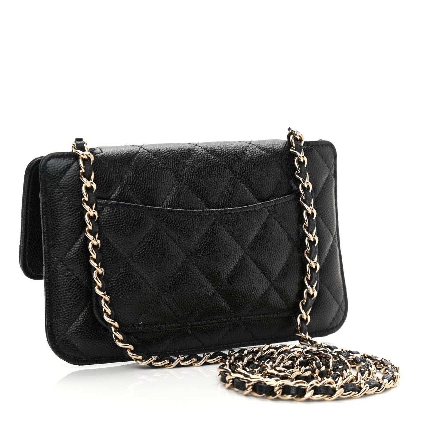 Caviar Fabric Graffiti Foldable Tote Bag With Chain Black Multicolor