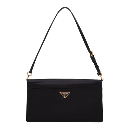 Prada Satin Pochette Bag Black 3 of 15