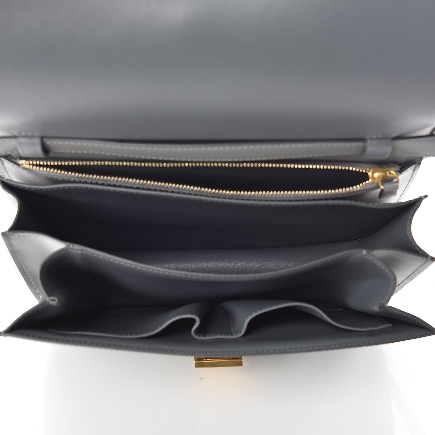 Box Calfskin Medium Classic Box Flap Bag Zinc