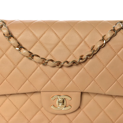 Chanel Lambskin Quilted Medium Double Flap Beige 14 of 14