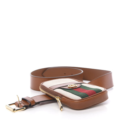 Gucci Vintage Canvas Calfskin Web Belted iPhone Case 95 38 Sand Cuir 4 of 10