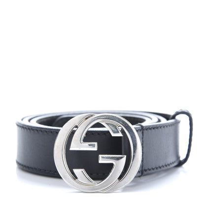 Gucci Calfskin Interlocking G Belt 90 36 Black 1 of 4