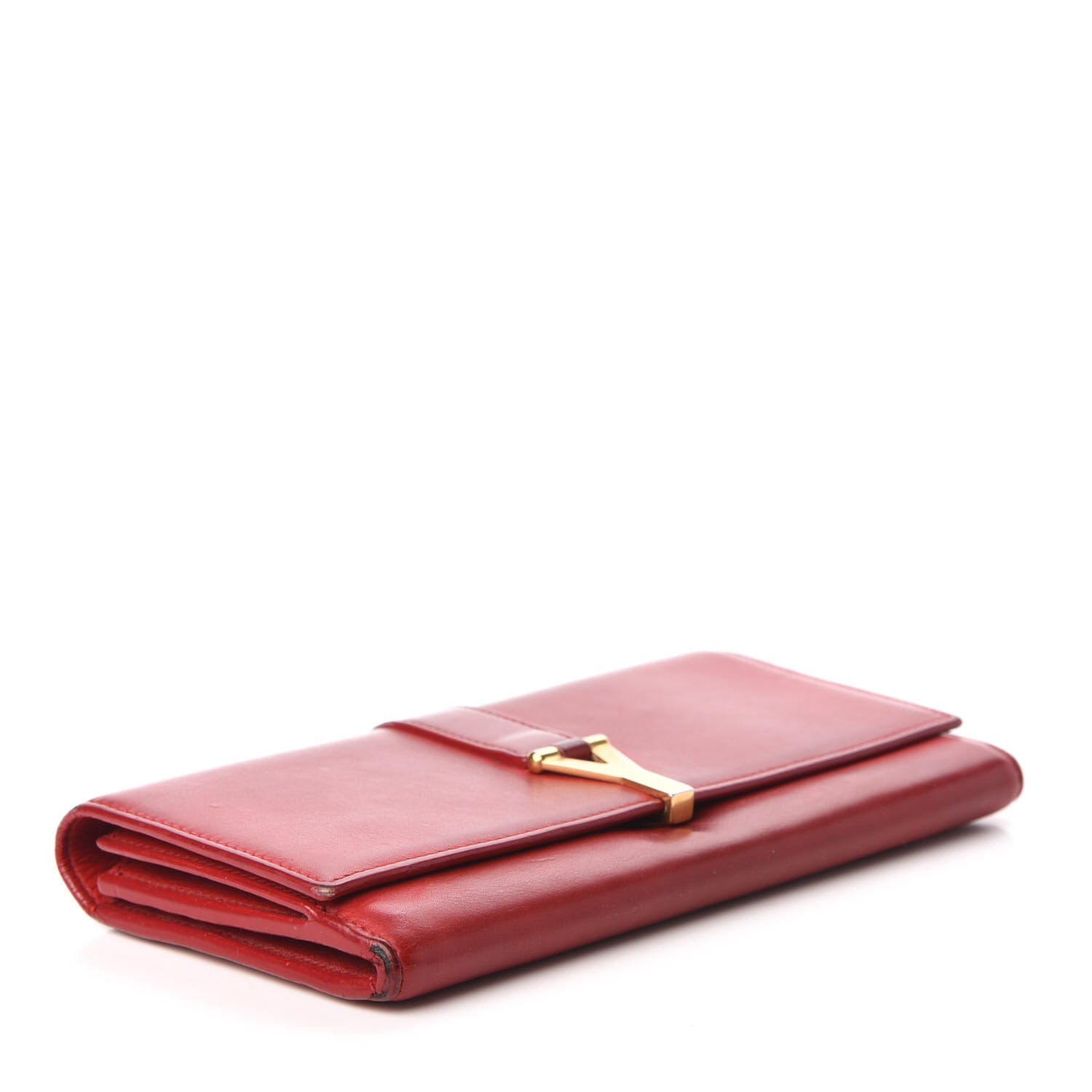 Saint Laurent Calfskin Classic Y Ligne Clutch Red 4 of 6