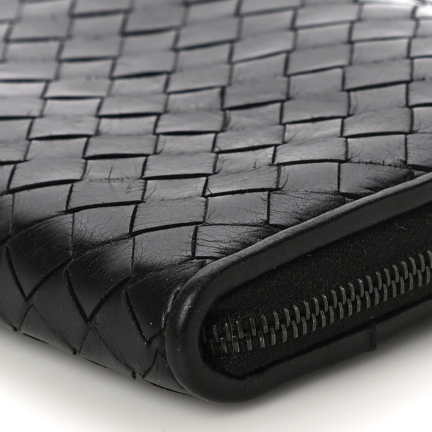 Bottega Veneta Nappa Intrecciato Wristlet Zip Wallet Black 11 of 11