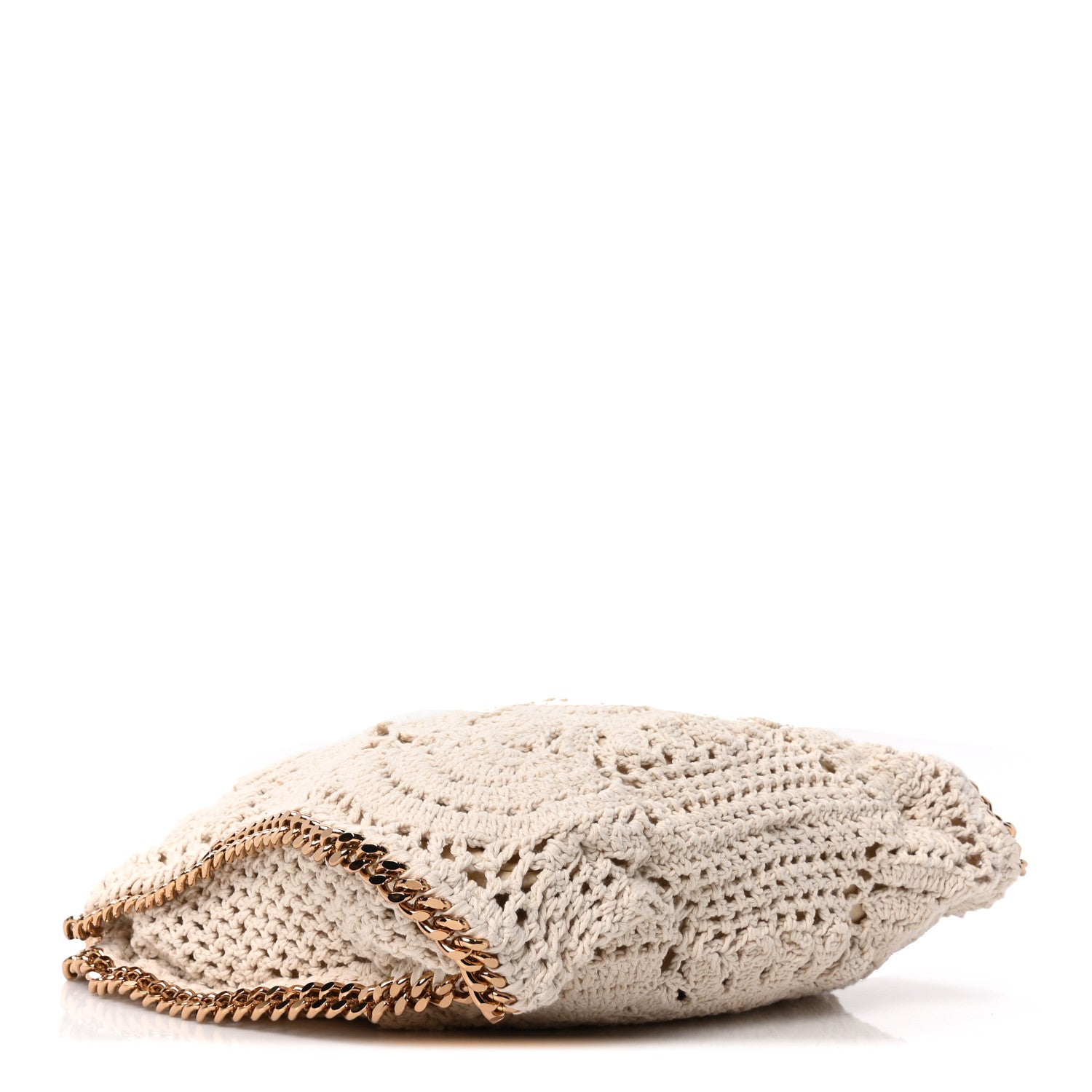 Stella McCartney Cotton Crochet Falabella Ajouree Tote Bag White