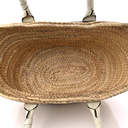 Chloe Raffia Small Grain Calfskin Medium Marcie Basket White 5 of 11