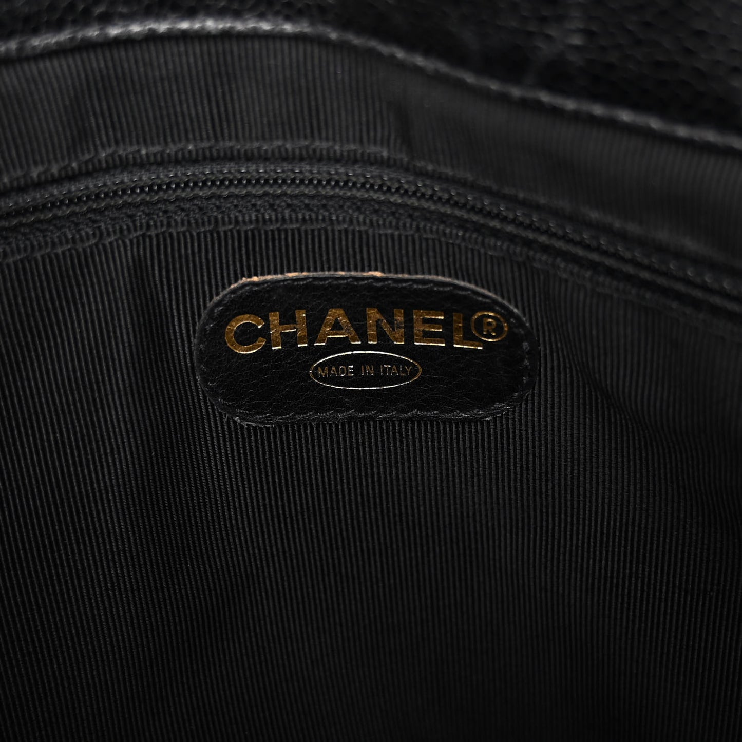 Caviar Quilted Flap Shoulder Bag Black